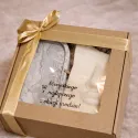 Box prezentowy personalizowany – świeca dekoracyjna z podstawką gipsową prezent na urodziny imieniny